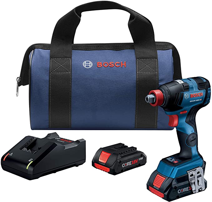 Buy BOSCH GDX18V-1800CB25 18V EC Brushless Connected Freak 1/4 In. and 1/2 In. Bit/Socket Impact Driver Kit with (2) CORE18V 4.0 Ah Compact Batteries 