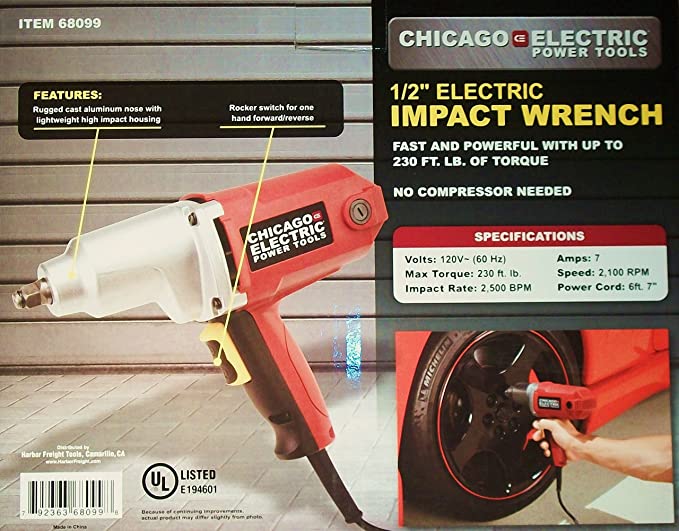 Buy NEW Electric 1/2-Inch Impact Wrench Gun Reversible Corded EASILY REMOVES LUG NUTS 