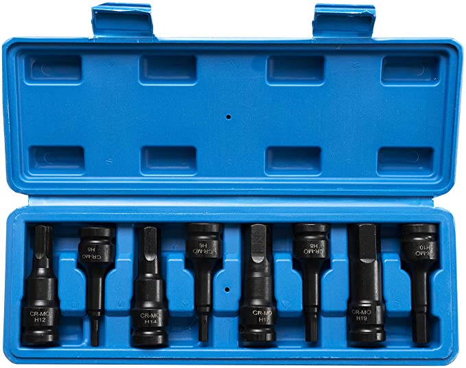 Buy SET OF 8 1/2 INCH DRIVER IMPACT BIT SOCKETS (8PCS HEX SOCKET)  