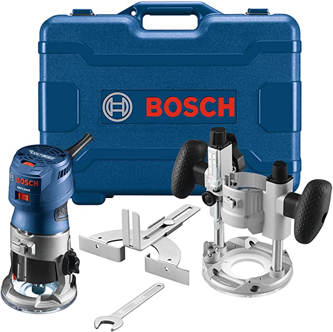 Buy 5.8 x 11 x 10.5 inch Bosch GKF125CEPK Colt 1.25 HP (Max) Variable-Speed Palm Router Combination Kit, Blue 