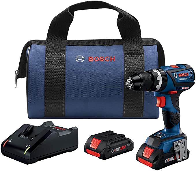 Buy BOSCH GSB18V-535CB25 18V EC Brushless Connected-Ready Compact Hammer Drill/Driver Kit with (2) CORE18V 4.0 Ah Compact Batteries 