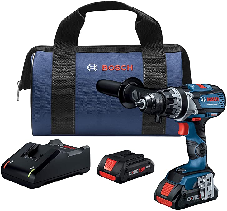 Buy BOSCH GSR18V-755CB25 18V EC Brushless Connected-Ready Brute Tough 1/2 In. Drill/Driver Kit includes (2) CORE18V 4.0 Ah Compact Batteries. 