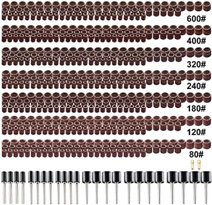 Buy 551pcs Rotary Tool Sanding Drum, Sanding Bands Sleeves Kit for Drum Sander with Drum Mandrels and Self-Tightening Drill Chuck 